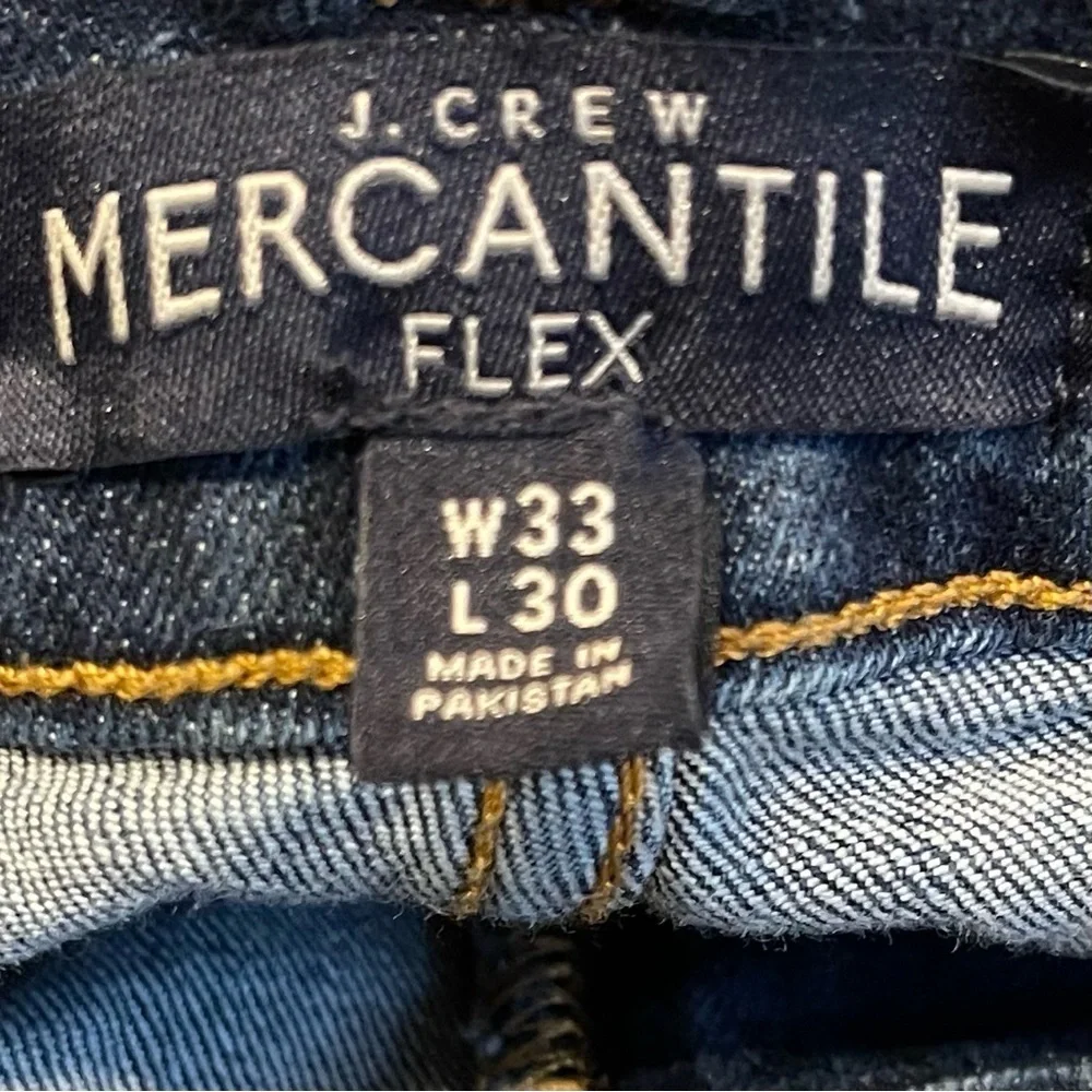 BR:  J Crew Mercantile Flex Jean Men’s Slim Medium Wash straight leg 33